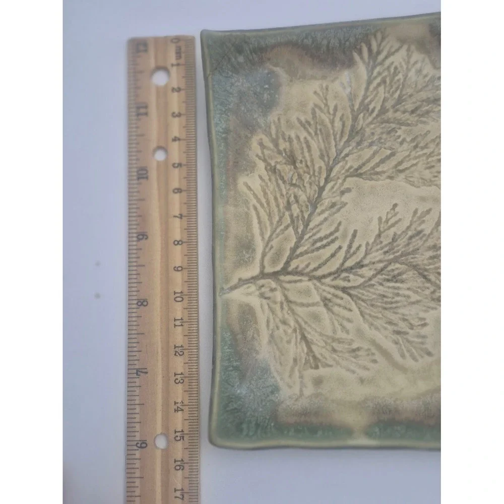 Ceramic Tree Stamp Dish 12oz White Trinket Bowl New